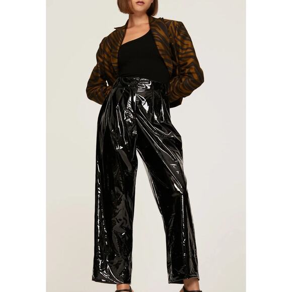 Rachel Comey Pants - Rachel Comey Sone Vinyl Faux Leather Pleated Pants Black XS Y2K Revival